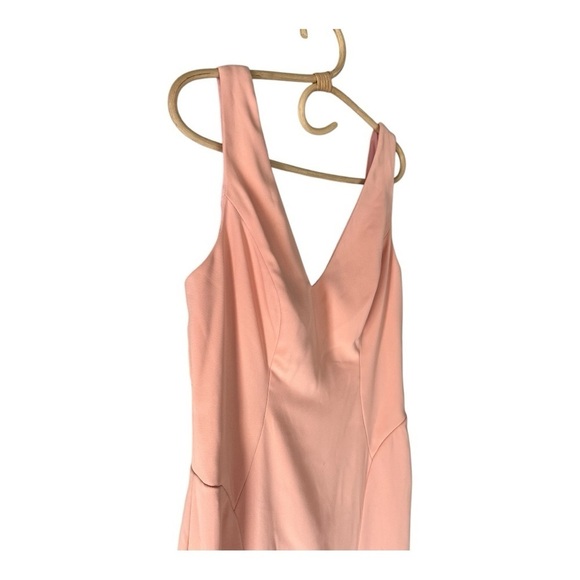 Dessy Collection Porcelain Pink Deep V Neck Trumpet Special Occassion Gown 3060 - Picture 9 of 15